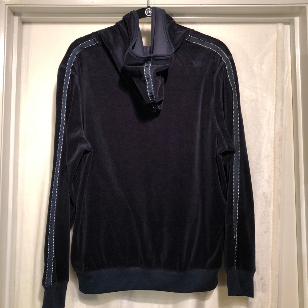 Velour Hooded Track Jacket 1XL Black.